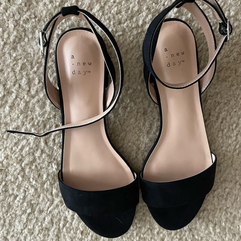 A New Day Black Open-Toed Sandals